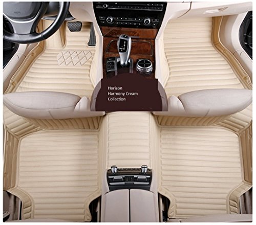 Spartan Autotec Floor Liners Front and Second Row Seats 3pcs for Tesla Model S - Horizon Series - Harmony Cream