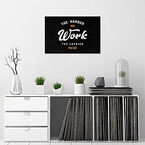 Entrepreneur-Inspirational-Canvas-Print-Wall-Art-Modern-The-Harder-You-Work-The-Lucker-You-Get-Picture-Prints-on-Motivational-Quote-Posters-Easy-to-Hang-for-Office-Home-Decor-12Hx18W