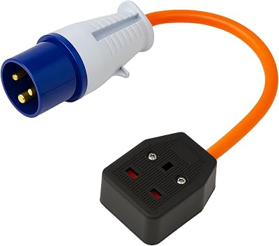 HowseHold 16A to 13A Adapter 3 Pin UK Socket Converter 230V 250V Camping