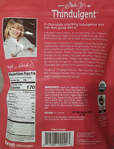 Sheila G's Organic Thindulgent Dark Chocolate Almond Bark-Cherry Almond 16 oz