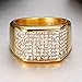 SAINTHERO Mens Wedding Bands Vintage 316L Stainless Steel Gold Engagement Rings High Polished Finish Comfort Fit Size 12