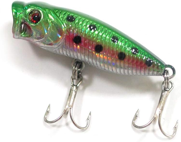 SEASKY Fishing Plug Lures Micro Popper Topwater Trout Attack in Freshwater (Green) : Sports & Outdoors