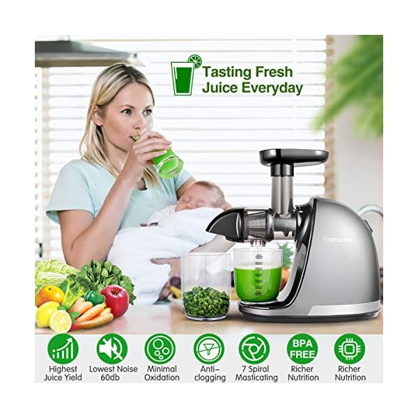 Slow Masticating Juicer, AMZCHEF Slow Juicer Extractor Professional
