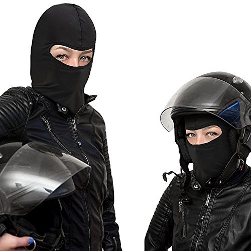 Ultra-Thin Headband Ski Bike Bicycle Face Mask Outdoor Sports Helmet Balaclava Full Face Mask for Sun UV Protection (Black)