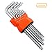 Torx Hex Key Wrench Set, Short Arm Tamper Proof Star Screwdriver Torque Repair Tool Set with Organizer Case, L-Shape T10 T15 T20 T25 T27 T30 T40 T45 T50, Made from S2 Alloy tool steel 9 PCS