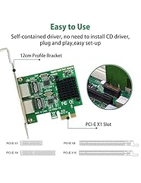 Ziyituod Network Card, RJ45 2 Port Gigabit Ethernet Card, PCI Express Network Interface Card, 10 100 1000Mbps, Dual Port with Realtek RTL8111 Chipset, Support Windows XP 7 8 10,Linux,NAS(No Software)