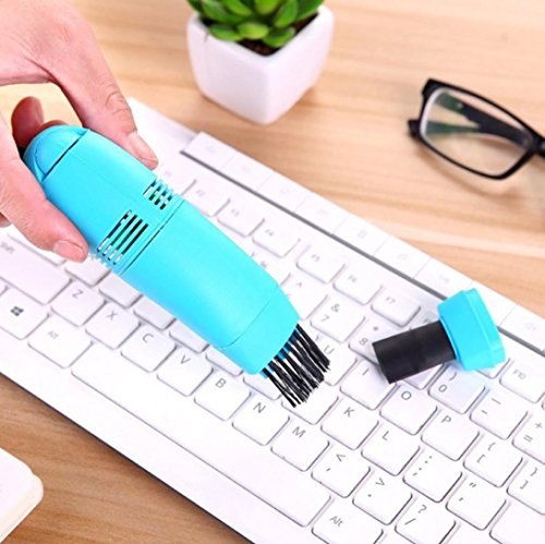 YJYDADA Mini Computer Vacuum USB Keyboard Cleaner PC Laptop Brush Dust Cleaning Kit (Sky Blue) - Thumbnail 3