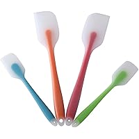 HiramWare Silicone Spatula Set of 4 - Heat Resistant Flexible Spatula 450F with Stainless Steel Core - Food Grade Premium Goo
