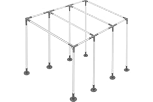 ICITYWALL 8 Leg Carport Kits，Slant Roof Canopy Fitting Kit with 1-3/8" ID, Galvanized Steel Carport Connectors, shed Frame kit DIY Project