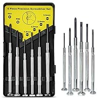 Mini Small Precision Screwdriver Set,6Pcs Different Size Flathead and Phillips Screwdrivers for Eyeglass, Toys,Watch, Jewelers, Electronic Devices, Game Controllers, DIY Projects