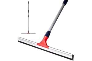 DSV Standard Professional Floor Squeegee for Concrete Floor, 24" Large Heavy Duty Squeegee for Floor, Squeegee Broom for Floor with Telescopic Handle 30”–57” for Tiles, Garage, Deck, Bathroom, Window
