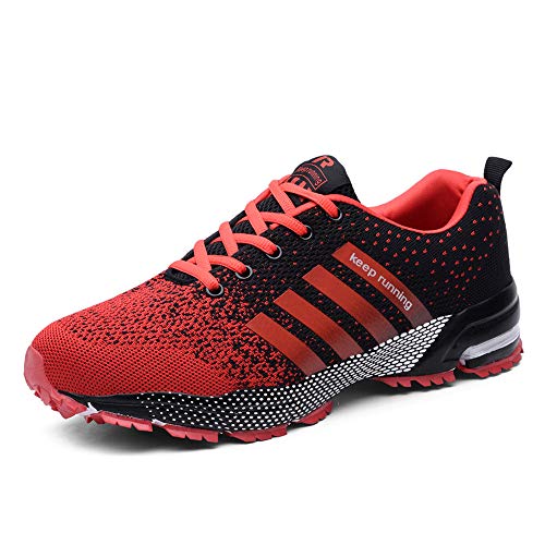 Moligin Running Shoes Men Women Athletic Fitness Tennis Sport Shoes Outdoor Lightweight Sneakers Red