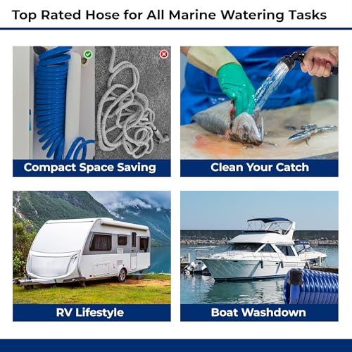 SpringHose Boat Washdown Hose with Nozzle, 3/8-in x 15-ft, Blue photo 11