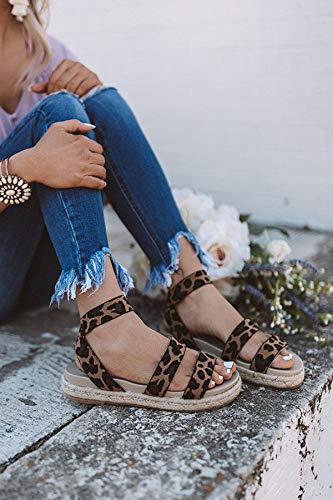 LAICIGO Women's Two Band Espadrilles Platform Sandal with Ankle Strap - Image 4