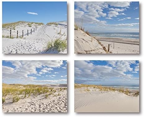 Discounted Beach Photograph Set - 4 Prints - 'Island Beach Stroll' - Coastal Wall Art - Beach Art