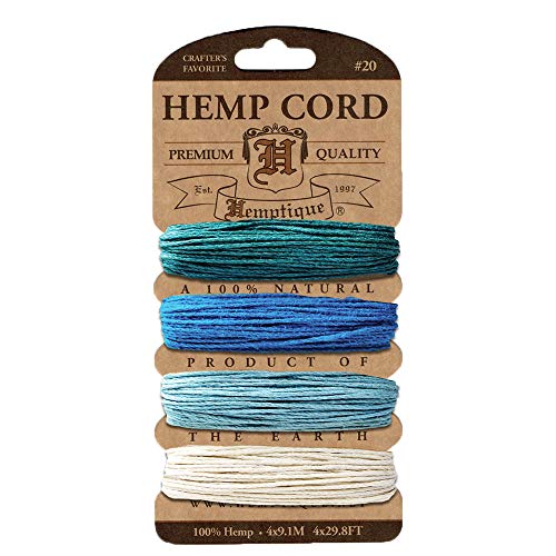 Hemp Cord 20lb 120'-Aquamarine
