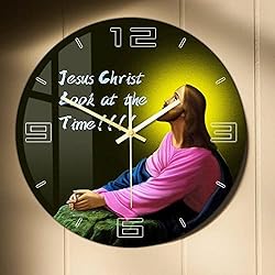 Geek Alerts 12inch Silent Wall Clock, Jesus Christ