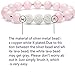 Bivei Aromatherapy Lava Stone Essential Oil Diffuser Bracelet Semi Precious Gemstone Round Beads Crystal Bracelet(1 Set of 6)