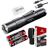 Klarus XT2CR 1600 Lumens CREE XHP35 HD E4 LED Multi-mode Dual-switch USB Rechargeable Tactical Flashlight, with 2 x 18650 Battery,USB Charging Cable,Holster,O-ring and SKYBEN Battery Case