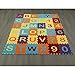 Ottomanson Children's Garden Collection Educational Alphabet, Puzzle Piece Design, 5'0