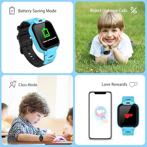 EUNICECG Reloj Inteligente Niño con GPS Localizador Despertador Juego Llamadas IP68 Impermeable Modelo de Aula SOS - Digital Smartwatch para Niños Adolescentes Reloj niña Cumpleaños Regalos