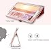 DUEDUE for Samsung Galaxy Tab E 9.6 Case, Sparkly Glitter Slim Faux Leather Folio Stand Full Protective Cover for Galaxy Tab E Wi-Fi/Tab E Nook 9.6 Inch Tablet SM-T560/T561/T565/T567V,Rose Gold