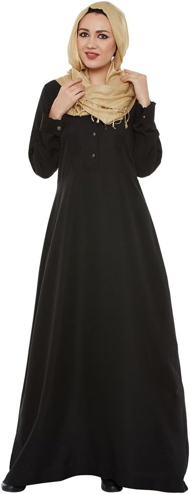 Momin Libas Crepe Round Collar Black Abaya & Burkha