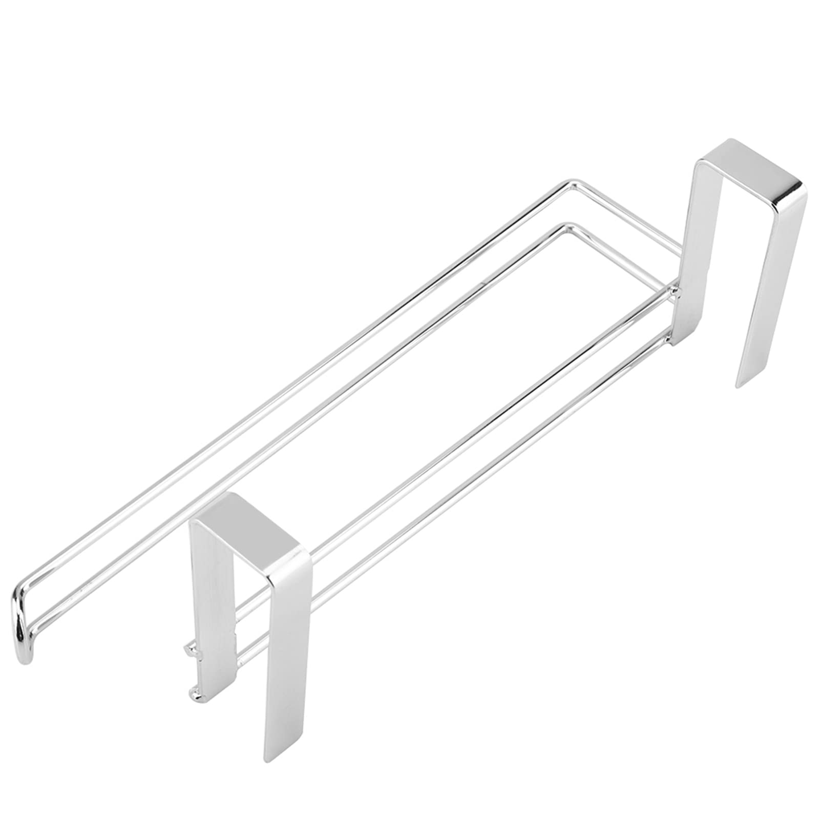 Stainless Steel Over Door Paper Towel Holder Rack for Kitchen, Bathroom, and Utility Room - Space Saving Hanger