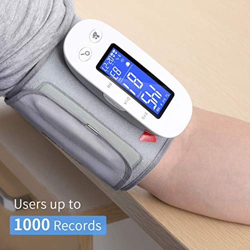 Bluetooth Blood Pressure Monitor, Digital Automatic Blood Pressure Cuff Wrist, FDA Approved Large Screen 2*500 Memory Blood Pressure Machine, Upper Arm BP Monitor Cuff with APP for Apple iOS & Android