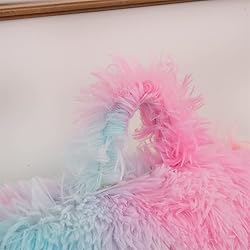 Holawakaka Large Faux Fur Bed Rest Pillow with