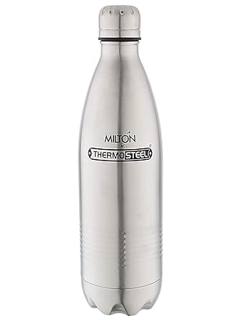 Milton Thermosteel Duo Deluxe-1000 Bottle Style Vacuum Flask, 1 Litre, Silver