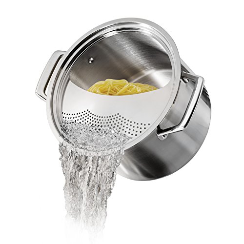 Tramontina Lock & Drain Pasta Cooker Pot with Strainer Lid 18/8