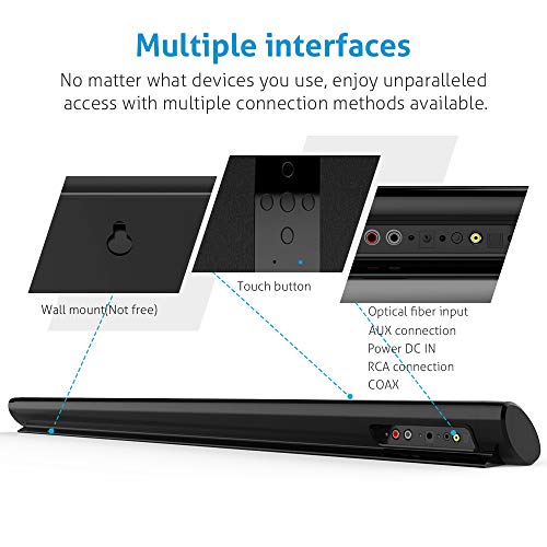 TV Sound Bar, Meidong KY3000B Sound Bars for TV Bluetooth Audio Speakers, Wired & Wireless 36 Inch TV Sound Bar with Optical Cable/RCA/AUX/Coax/Remote Control, Home Theater System