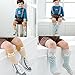 Fansco 6 Pairs Toddler Socks, Non Skid Knee High Cotton Socks for Baby Boys & Girls (M(2-4 Years))