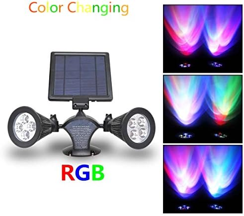 [400 Lumen Super Bright] HKYH 400 Lumen 2 Lamp Base 8 LED Solar Spotlight,360°angle Adjustable, Waterproof Solar Landscape Light, Solar Light Outdoor Garden for Wall, Patio, Deck, Pool Area, Etc.