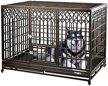 キャットケージ ドアブラックnewでペット犬子犬猫のトレーニングケージクレートキャリアメタル