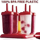 TOPCHOICE 6-Piece Popsicle Molds Set, Red