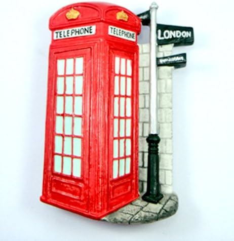 Souvenir Collectibles Fridge Magnet Magnetic Cute Charm Gift Telephone Booth, London Hand Sculpting and Hand Painting 3d