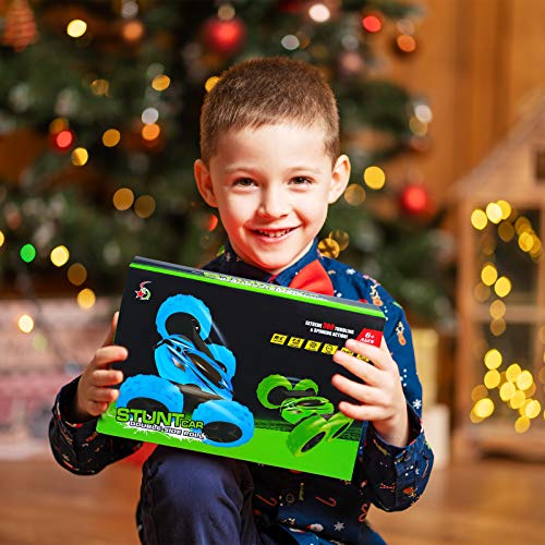 Remote Control Car RC Cars - Drift High Speed Off Road Stunt Truck, 4WD Race Toy with Two Rechargeable Batteries, Cool Birthday Gifts for Boys Age 3 5 6 7 8 9 10 11 Year Old Kids Toys (Green)