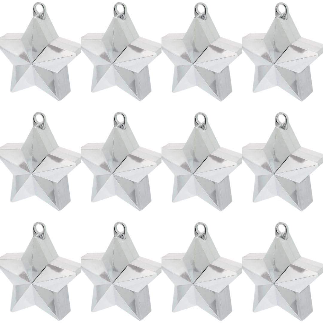 amscan Shinny Silver Star Balloon Weights Party Decoration-1 Pc, 170g — image 1