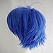S-noilite Unisex Cosplay Short Straight Hair Wig Women Mens Anime Comic Con Party Dress Wigs Dark Blue