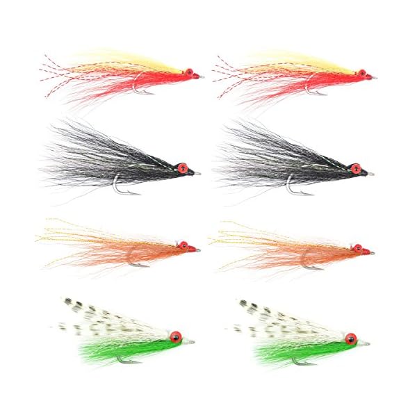 The-Fly-Fishing-Place-Clousers-Minnow-Fly-Fishing-Flies-Assortment-Collection-of-8-Saltwater-and-Bass-Flies-Hook-Size-10