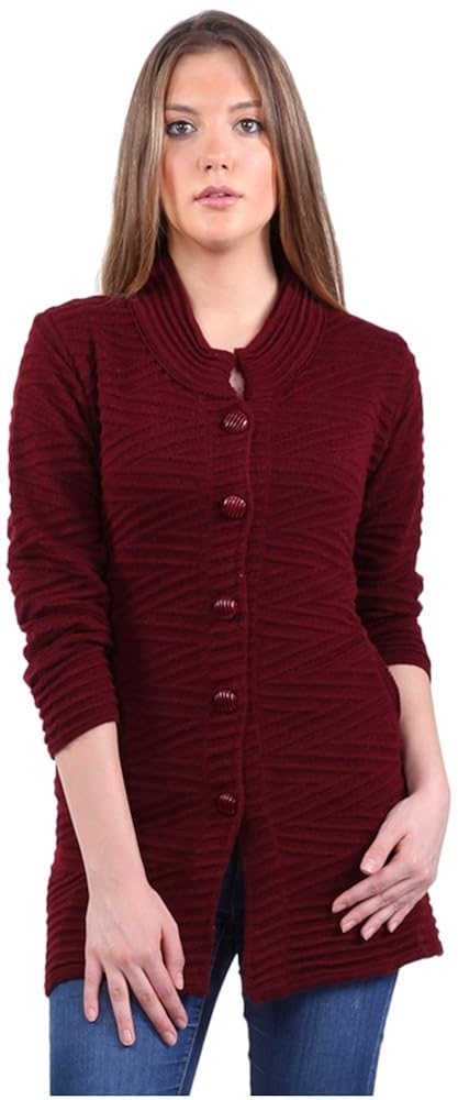 montrex acro wool winter long coat for women, girls (maroon)