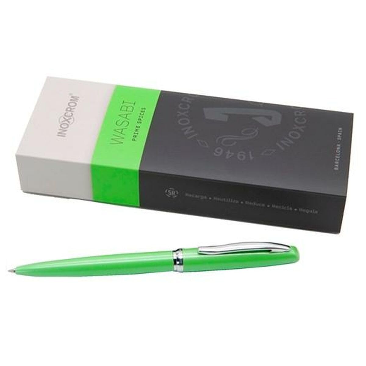 inoxcrom Prime Spices Wasabi Ballpoint Pen 1mm Stainless Steel Light Green