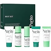 PURITO SEOUL Best Kit - Skincare Routine with Panthenol Cleanser & Cream, Unscented Centella Serum & Toner, For All Skin Types, Gift Set, For Face, Facial Serum, K-Beauty, 3.52 fl. oz.