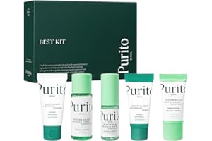 PURITO SEOUL Best Kit - Skincare Routine with Panthenol Cleanser & Cream, Unscented Centella Serum & Toner, For All Skin Types, Gift Set, For Face, Facial Serum, K-Beauty, 3.52 fl. oz.