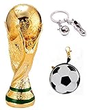 2018 FIFA World Cup Soccer Fans Souvenirs - World Cup Trophy Replica（8 Inch）& Trophy Keychain & World Cup Wallet