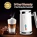 HadinEEon Milk Frother, Electric Milk Frother & Steamer for Making Latte, Cappuccino, Hot Chocolate, Automatic Cold Hot Milk Frother & Warmer (4.4 oz/10.1 oz), Coffee Frother Milk Heater (White)