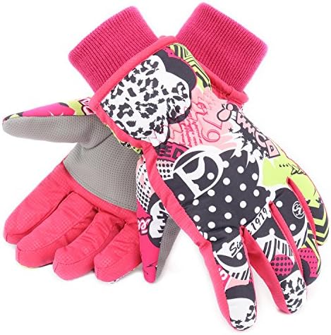 Ski Gloves,DUZCLI Winter Warm Waterproof Snow Gloves For Men,Women,Boys(Pink,S)