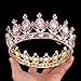 Ulike2 King/queen Crown Red Ruby Stone Sapphire Tiaras Gold/silver Plated Hair Jewelry (11#)